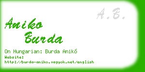 aniko burda business card
